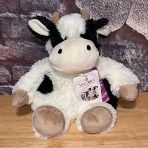 Warmies BLACK & WHITE COW JR. NEW Plush Heatable Lavender Scented Stuffed Animal